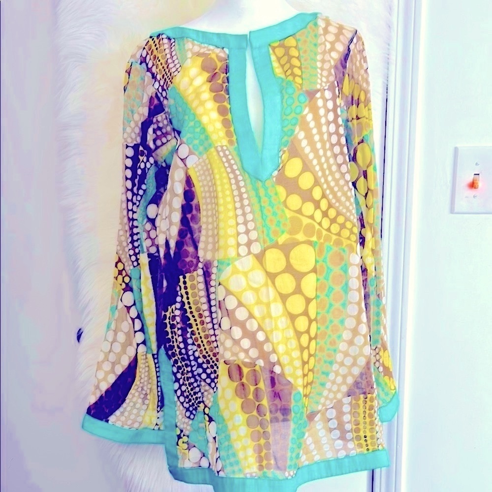 NWOT☀️MILLY Cabana☀️Cover Up Graphic Long Sleeve Tunic☀️